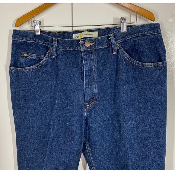 Lee Regular Fit Straight Leg Blue Jeans W 40 X L 30 SHORT - Picture 2 of 9